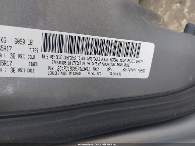 Продажа на аукционе авто 2014 Chrysler Town & Country Touring, vin: 2C4RC1BG9ER183412, номер лота: 44688492