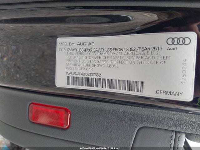 Aukcja sprzedaży 2019 Audi A4 45 Premium, vin: WAUENAF48KA007652, numer aukcji: 44688576