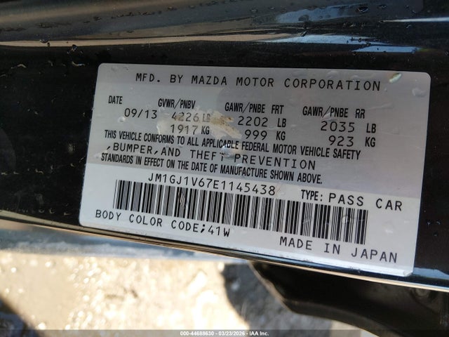 Продаж на аукціоні авто 2014 Mazda Mazda6 I Touring, vin: JM1GJ1V67E1145438, номер лоту: 44688630