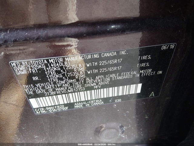Toyota RAV4 LE 2018 2T3BFREV0JW812153 Image 9