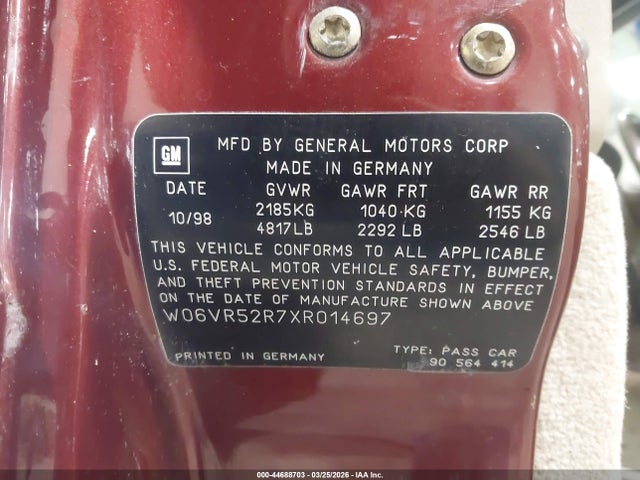 1999 CADILLAC CATERA W06VR52R7XR014697 Photo 8