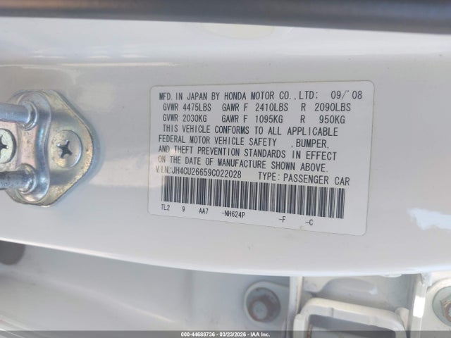Aukcja sprzedaży 2009 Acura Tsx, vin: JH4CU26659C022028, numer aukcji: 44688736
