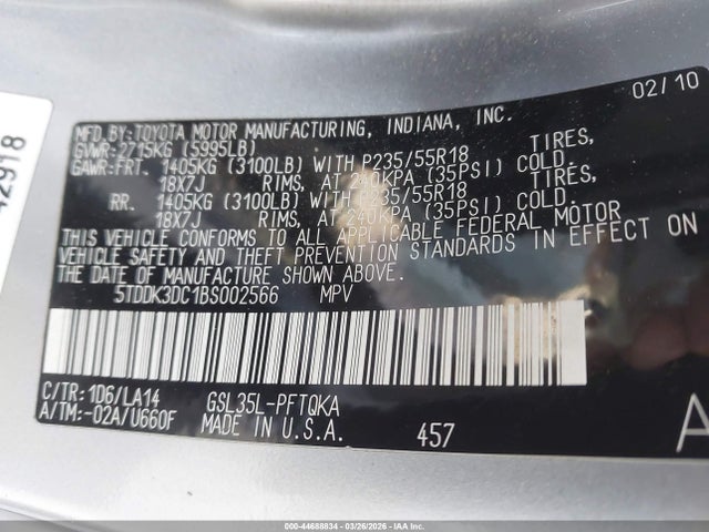 2011 TOYOTA SIENNA 5TDDK3DC1BS002566 Photo 8