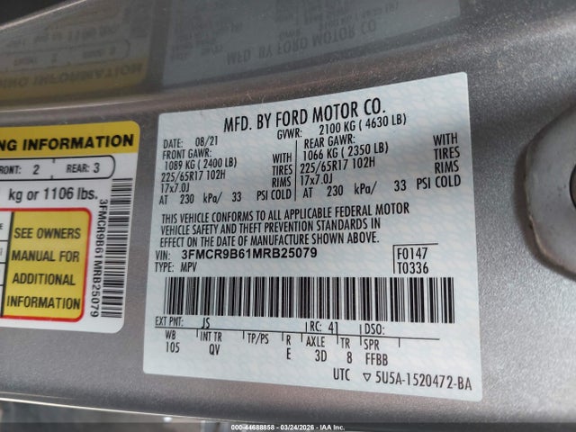 2021 FORD BRONCO SPORT 3FMCR9B61MRB25079 Photo 8