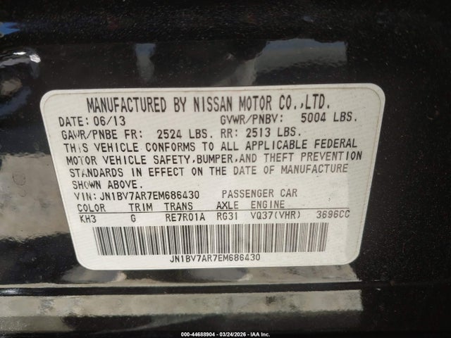 2014 INFINITI Q50 JN1BV7AR7EM686430 Photo 8