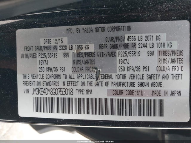 Продажа на аукционе авто 2016 Mazda Cx-5 Grand Touring, vin: JM3KE4DY8G0753018, номер лота: 44688921