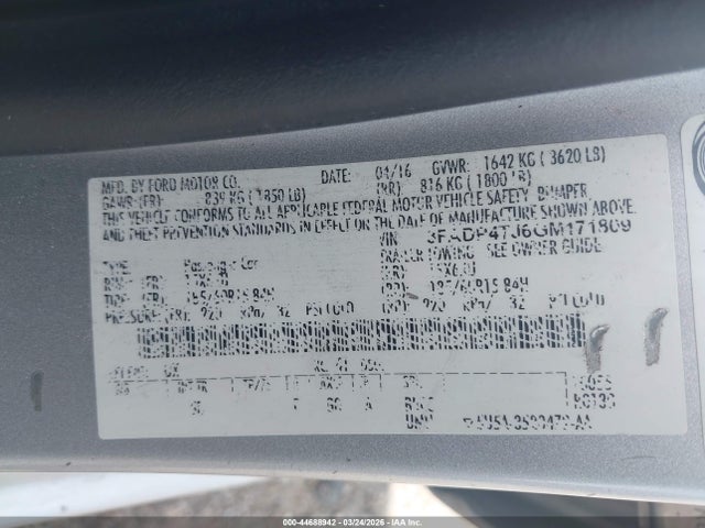 Ford FIESTA S 2016 3FADP4TJ6GM171809 Image 9