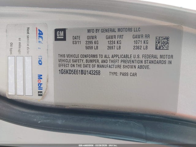 2011 CADILLAC DTS 1G6KD5E61BU143268 Photo 8