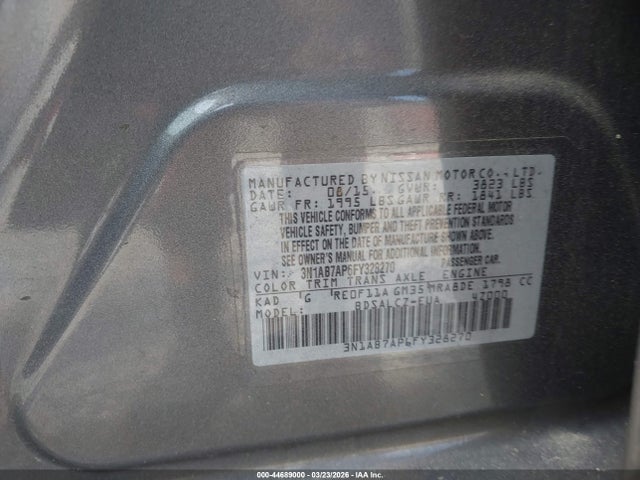 3N1AB7AP6FY328270 Nissan SENTRA S