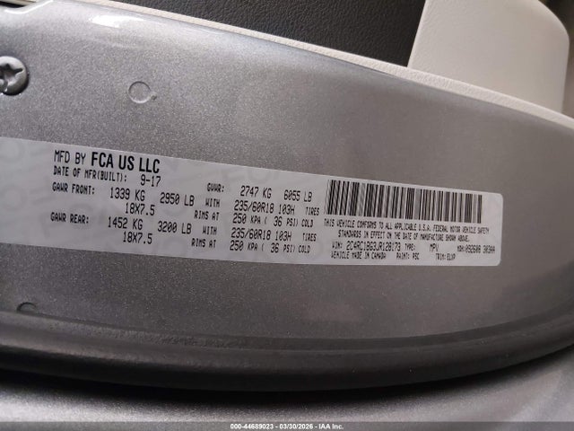 Продаж на аукціоні авто 2018 Chrysler Pacifica Touring L, vin: 2C4RC1BG3JR128173, номер лоту: 44689023
