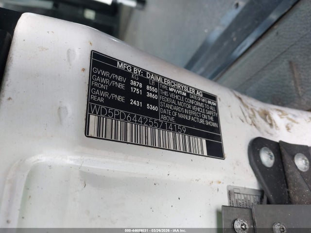 Продаж на аукціоні авто 2005 Dodge Sprinter Wagon 2500 Shc, vin: WD5PD644255714159, номер лоту: 44689031