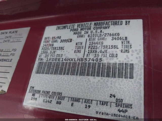 1990 FORD ECONOLINE 1FDEE14HXLHB57405 Photo 8