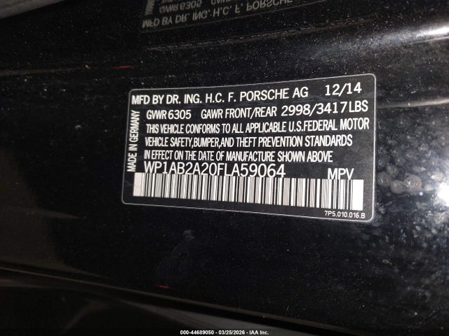 2015 PORSCHE CAYENNE WP1AB2A20FLA59064 Photo 8