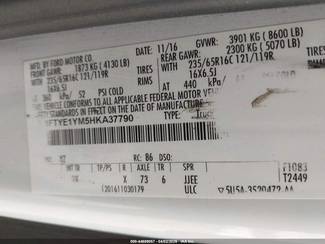 1FTYE1YM5HKA37790 Ford Transit-150
