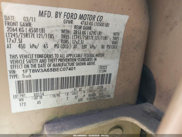 2011 FORD F-350 1FT8W3A65BEC07401 Photo 8