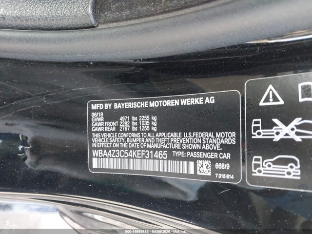 Aukcja sprzedaży 2019 Bmw 430i Xdrive, vin: WBA4Z3C54KEF31465, numer aukcji: 44689158