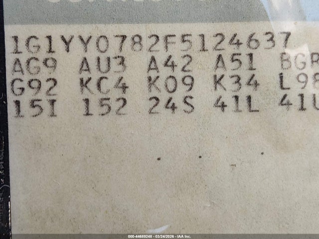 1985 CHEVROLET CORVETTE 1G1YY0782F5124637 Photo 8