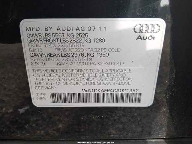 2012 AUDI Q5 WA1DKAFP4CA021352 Photo 8