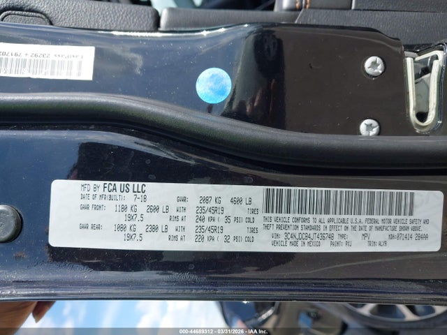 Продажа на аукционе авто 2018 Jeep Compass Limited 4x4, vin: 3C4NJDCB4JT436748, номер лота: 44689312