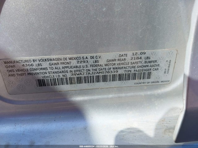 2010 VOLKSWAGEN JETTA 3VWAZ7AJ2AM076339 Photo 8