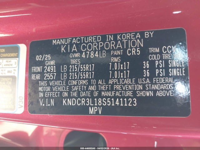 KNDCR3L18S5141123 KIA Niro Ev Wind