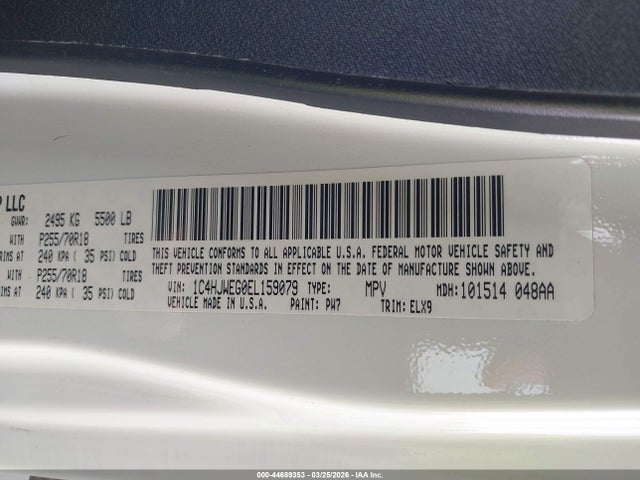 Продажа на аукционе авто 2014 Jeep Wrangler Unlimited Polar Edition, vin: 1C4HJWEG0EL159079, номер лота: 44689353