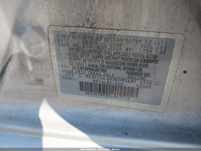 2017 NISSAN VERSA 3N1CN7AP3HL807293 Photo 8