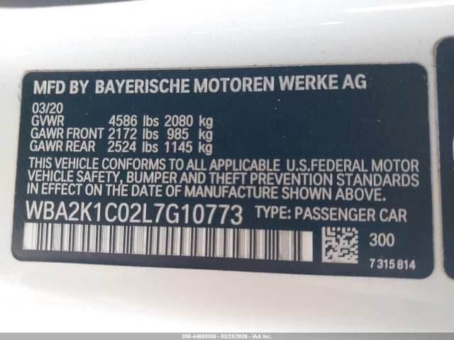 Aukcja sprzedaży 2020 Bmw 230i Xdrive, vin: WBA2K1C02L7G10773, numer aukcji: 44689355