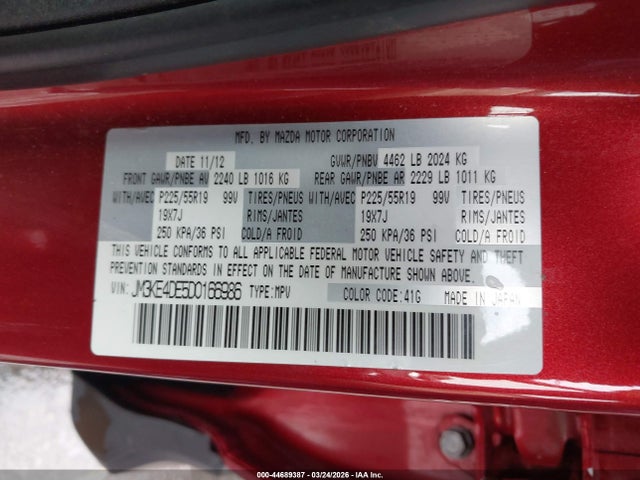 Aukcja sprzedaży 2013 Mazda Cx-5 Grand Touring, vin: JM3KE4DE5D0166986, numer aukcji: 44689387