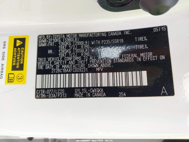 Продажа на аукционе авто 2015 Lexus Rx 450h, vin: 2T2BC1BAXFC009231, номер лота: 44689457