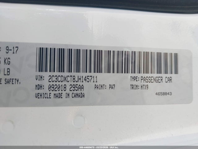 2C3CDXCT8JH145711 Dodge Charger R/t Rwd