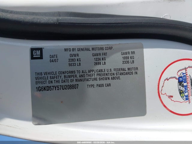 2007 CADILLAC DTS 1G6KD57Y57U208807 Photo 8