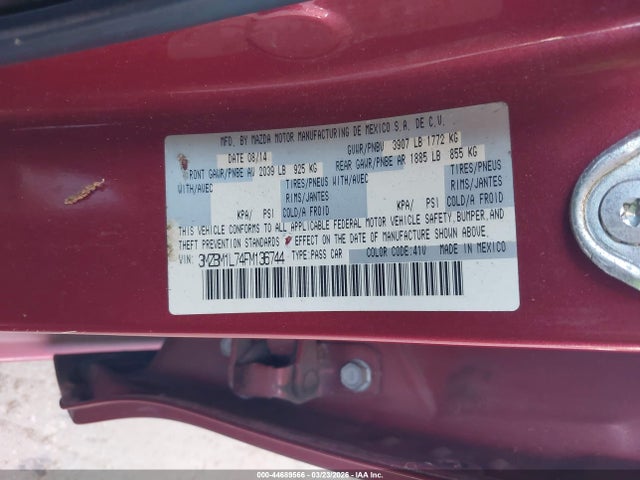 Aukcja sprzedaży 2015 Mazda Mazda3 I Touring, vin: 3MZBM1L74FM136744, numer aukcji: 44689566