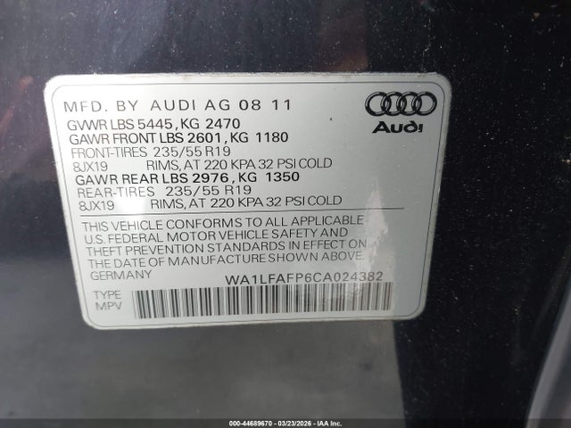 2012 AUDI Q5 WA1LFAFP6CA024382 Photo 8