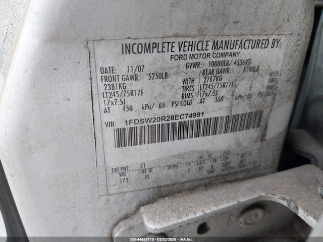 Продаж на аукціоні авто 2008 Ford F-250 Xl/xlt, vin: 1FDSW20R28EC74991, номер лоту: 44689710