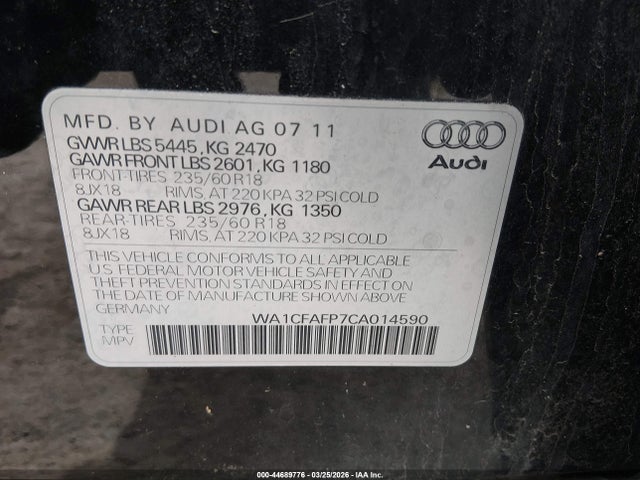 2012 AUDI Q5 WA1CFAFP7CA014590 Photo 8