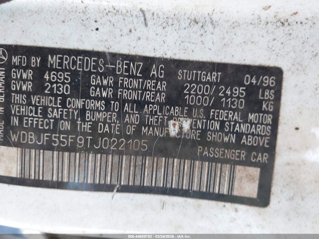 Продажа на аукционе авто 1996 Mercedes-benz E 320, vin: WDBJF55F9TJ022105, номер лота: 44689782