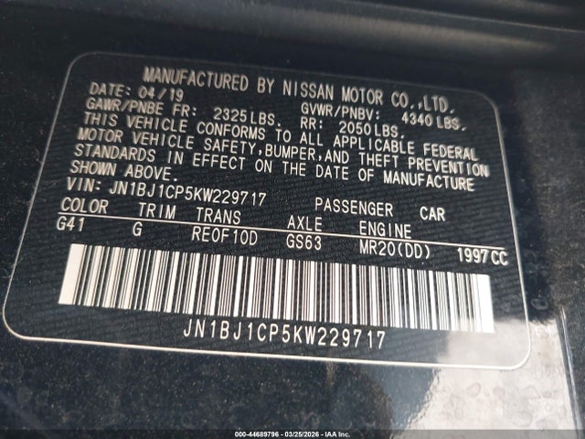JN1BJ1CP5KW229717 Nissan Rogue Sport S