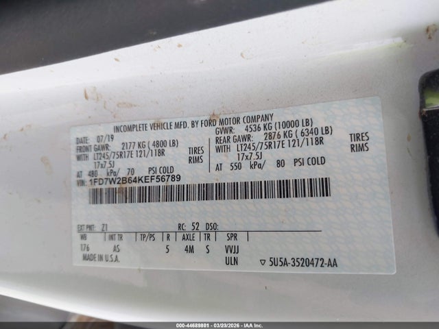 Ford F-250 Xl 2019 1FD7W2B64KEF56789 Image 9