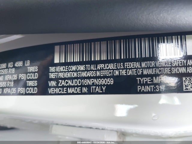 2022 JEEP RENEGADE ZACNJDD16NPN99059 Photo 8