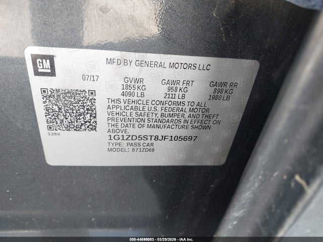 2018 CHEVROLET MALIBU 1G1ZD5ST8JF105697 Photo 8