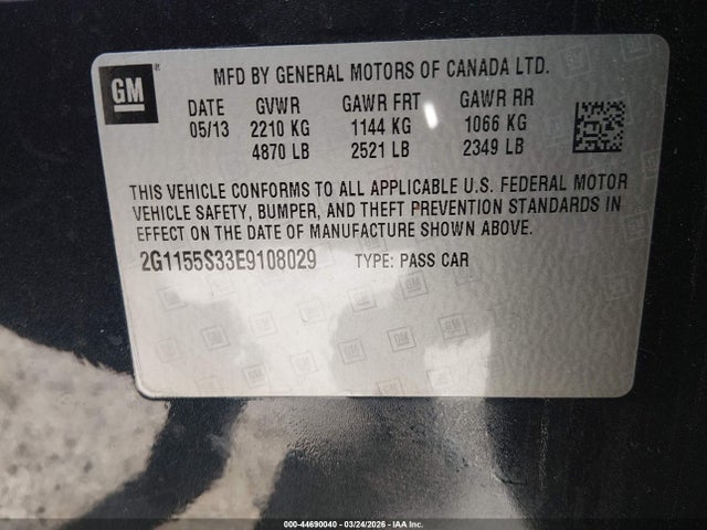 Chevrolet IMPALA 2LZ 2014 2G1155S33E9108029 Image 9