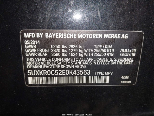 2014 BMW X5 5UXKR0C52E0K43563 Photo 8