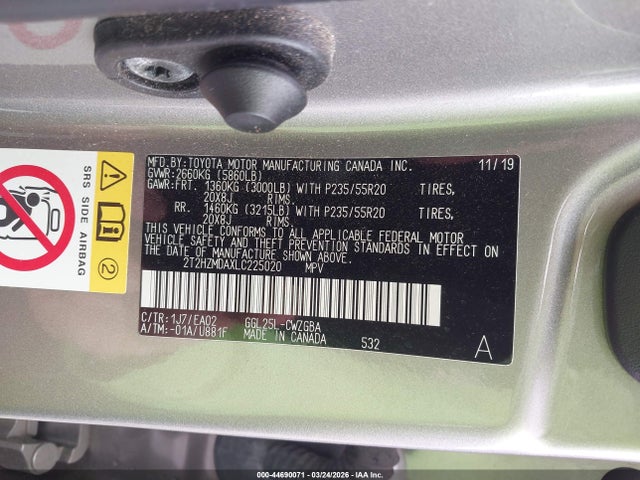 2020 Lexus Rx 350 მანქანა იყიდება აუქციონზე, vin: 2T2HZMDAXLC225020, აუქციონის ნომერი: 44690071