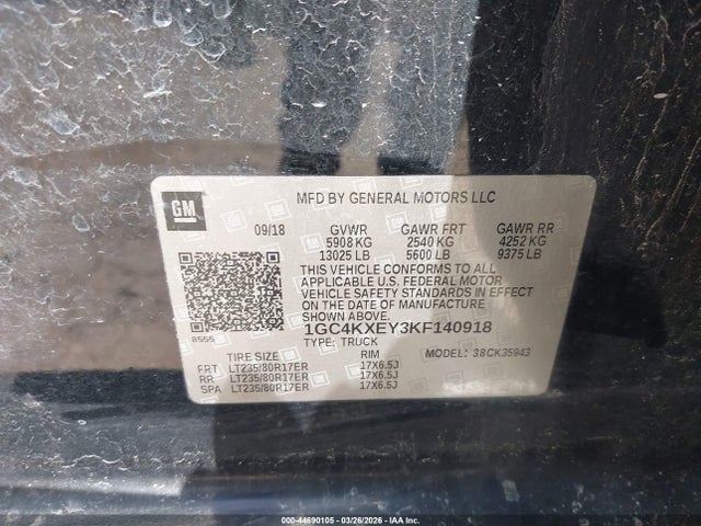 Aukcja sprzedaży 2019 Chevrolet Silverado 3500hd Ltz, vin: 1GC4KXEY3KF140918, numer aukcji: 44690105