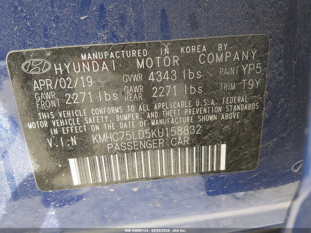 2019 HYUNDAI IONIQ PLUG-IN HYBRID KMHC75LD5KU158832 Photo 8