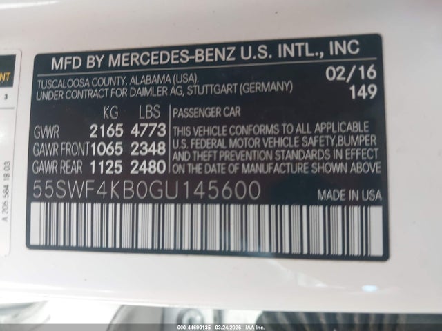 55SWF4KB0GU145600 Mercedes-Benz C 300 4matic