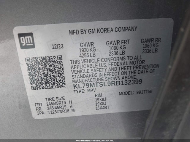 44690144 :رقم المزاد ، KL79MTSL9RB132399 vin ، 2024 Chevrolet Trailblazer Fwd Rs مزاد بيع