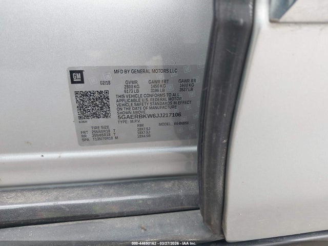 44690162 :رقم المزاد ، 5GAERBKW6JJ217106 vin ، 2018 Buick Enclave Essence مزاد بيع