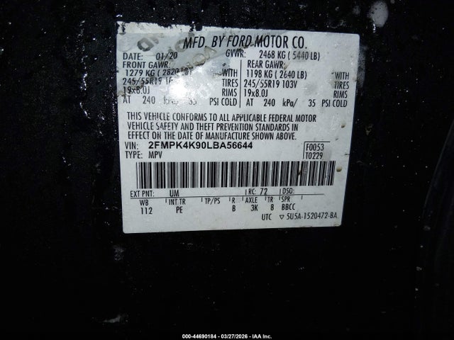 Ford Edge Titanium 2020 2FMPK4K90LBA56644 Image 9